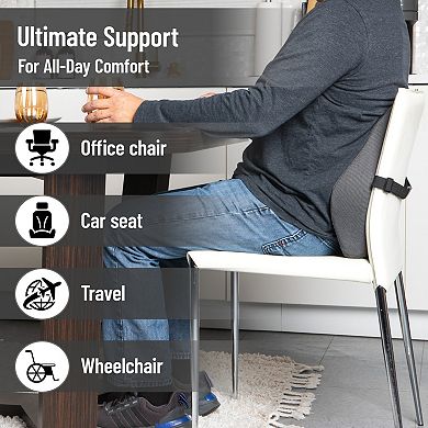 Mind Reader Lumbar Support Cushion with Back Pain Relief & Proper Posture Support
