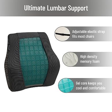 Mind Reader Lumbar Support Cushion with Back Pain Relief & Proper Posture Support
