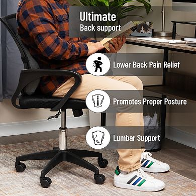 Mind Reader Lumbar Support Cushion with Back Pain Relief & Proper Posture Support