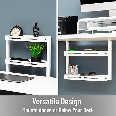 Mind Reader 2-Tier Desk Organizer with Clamp