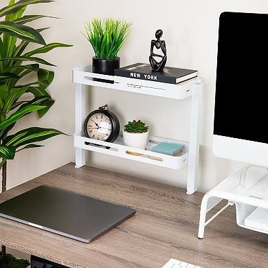Mind Reader 2-Tier Desk Organizer with Clamp