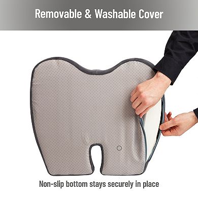 Mind Reader Air-Cloud Memory Foam Seat Cushion with Back Pain Relief