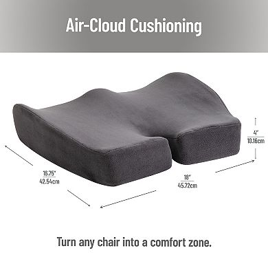 Mind Reader Air-Cloud Memory Foam Seat Cushion with Back Pain Relief