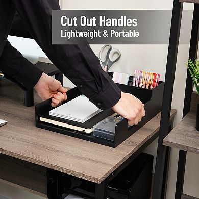 Mind Reader 7-Compartment Utensil Napkin & Plate Organizer Tray