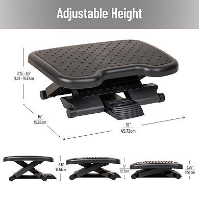 Mind Reader Adjustable Foot Rest with Textured Massage Surface for Comfort