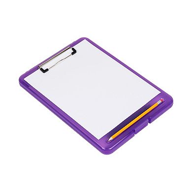 Mind Reader Plastic Clipboard 6-Pack with Storage