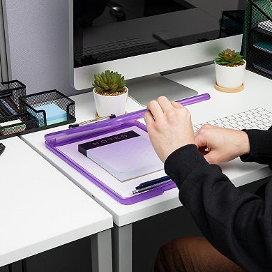 Mind Reader Plastic Clipboard 6-Pack with Storage