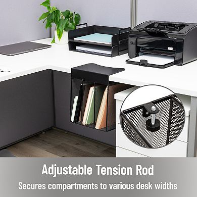 Mind Reader Slide-On Multi-Compartment Under Desk File Organizer