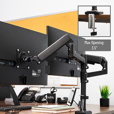 Mind Reader Dual Monitor Arm Gas Spring Desk Mount for 13 to 32-inch Screens