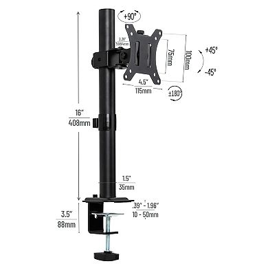 Mind Reader Single Monitor Desk Mount for 13 to 32-inch Screens VESA