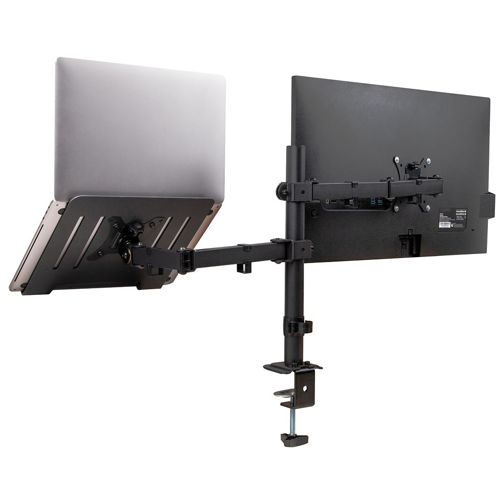 Mind Reader Dual Arm Adjustable Monitor & Laptop Desk Mount for 17 to ...