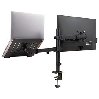 Mind Reader Dual Arm Adjustable Monitor & Laptop Desk Mount for 17 to 32-inch Screens