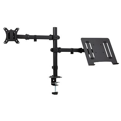 Mind Reader Dual Arm Adjustable Monitor & Laptop Desk Mount for 17 to 32-inch Screens