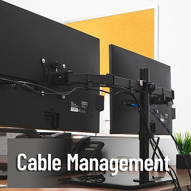 Mind Reader Freestanding Dual Monitor Desk Mount 13 to 32-inch VESA Full Motion Mount
