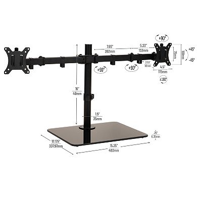 Mind Reader Freestanding Dual Monitor Desk Mount 13 to 32-inch VESA Full Motion Mount