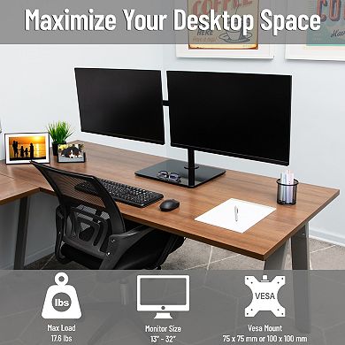Mind Reader Freestanding Dual Monitor Desk Mount 13 to 32-inch VESA Full Motion Mount