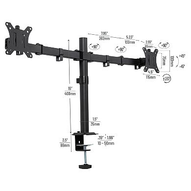 Mind Reader Dual Monitor Mount for 13 to 32-inch Screens