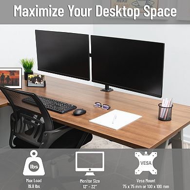 Mind Reader Dual Monitor Mount for 13 to 32-inch Screens