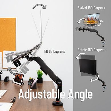 Mind Reader Gas Spring Laptop & Monitor Desk Mount For 11.6 to 17.3-inch Laptops