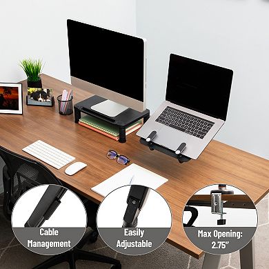 Mind Reader Gas Spring Laptop & Monitor Desk Mount For 11.6 to 17.3-inch Laptops