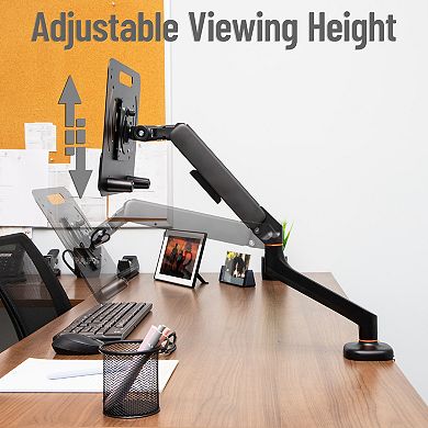 Mind Reader Gas Spring Laptop & Monitor Desk Mount For 11.6 to 17.3-inch Laptops
