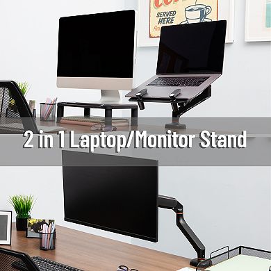 Mind Reader Gas Spring Laptop & Monitor Desk Mount For 11.6 to 17.3-inch Laptops