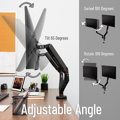 Mind Reader Dual Monitor Gas Spring Desk Mount for 13 to 32-inch Monitors