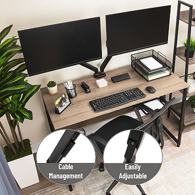 Mind Reader Dual Monitor Gas Spring Desk Mount for 13 to 32-inch Monitors