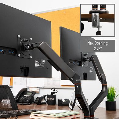 Mind Reader Dual Monitor Gas Spring Desk Mount for 13 to 32-inch Monitors