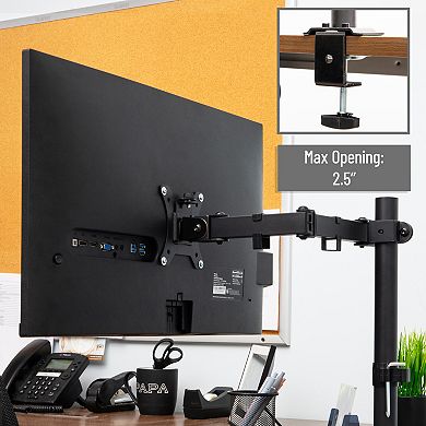 Mind Reader Single Monitor Desk Mount Adjustable Tilt Swivel Rotate
