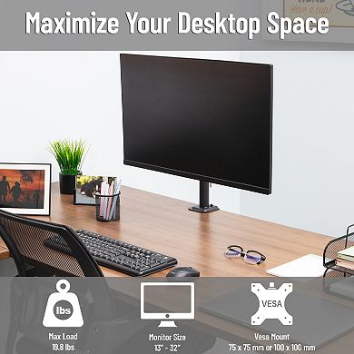 Mind Reader Single Monitor Desk Mount Adjustable Tilt Swivel Rotate