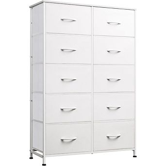 ZUQIETA 10-Drawer Fabric Dresser - Tall Storage Tower for Closet, Living Room & Entryway