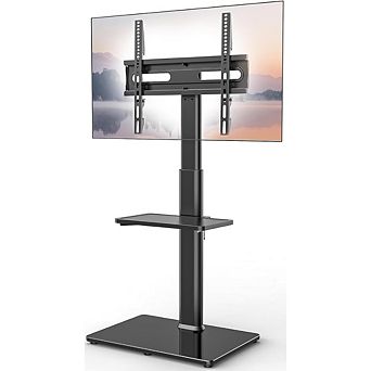 ZUQIETA 70° Swivel TV Floor Stand - 9-Level Height Adjustable for 27-65” TVs