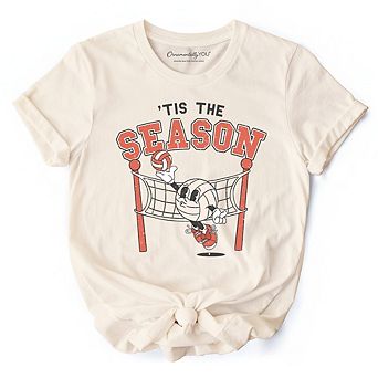 Tis the Season Volleyball T-Shirt, Retro Vintage Game Day Sports Tee