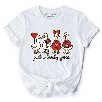 Just a Lovely Goose T-Shirt, Coquette Valentine Cute Love Tee