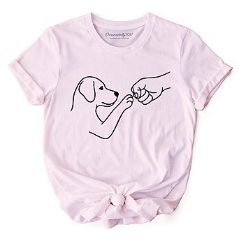 Paw Friends Minimalist Line Art Dog T-Shirt, Cute Dog Parents Tee