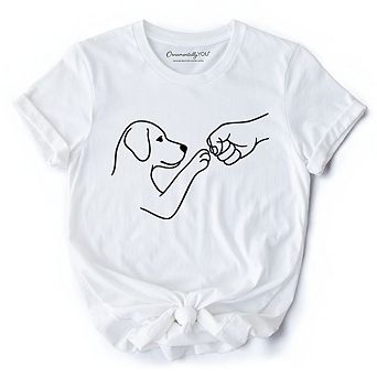 Paw Friends Minimalist Line Art Dog T-Shirt, Cute Dog Parents Tee