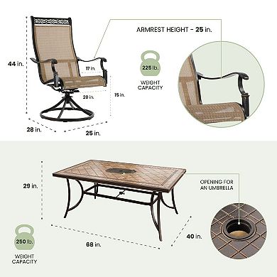 Porcelain Tile Rectangular Dining Table Set