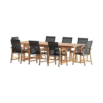 Teak Finish Patio Dining Set