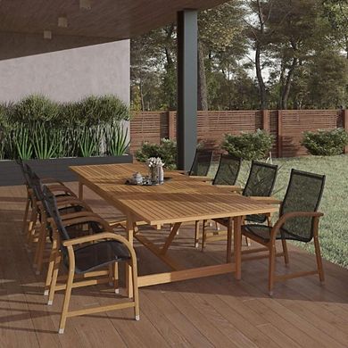 Teak Finish Patio Dining Set