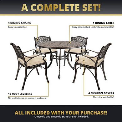 Cast Aluminum Outdoor Dining Set