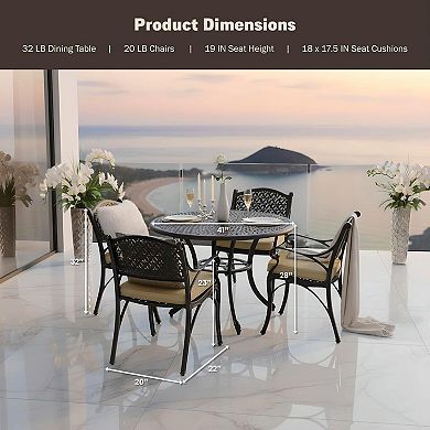 Cast Aluminum Outdoor Dining Set