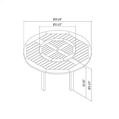 Patio Dining Set with Lazy Susan