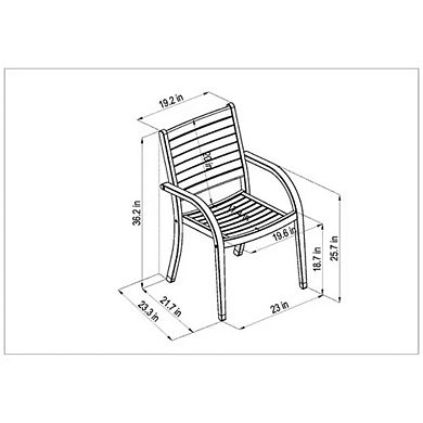 Patio Dining Set with Lazy Susan