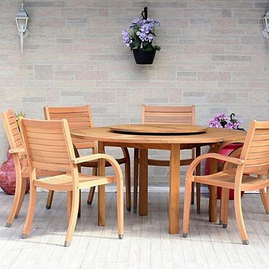 Patio Dining Set with Lazy Susan