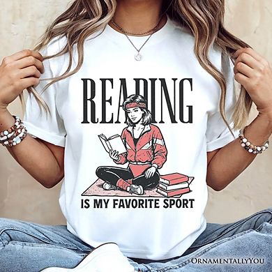 Reading Is My Favorite Sport Bookworm T-Shirt, Retro Bibliophile Tee
