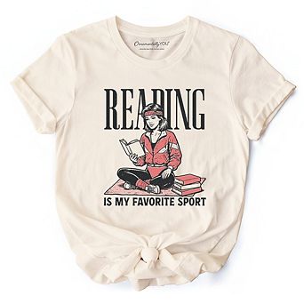 Reading Is My Favorite Sport Bookworm T-Shirt, Retro Bibliophile Tee