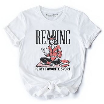 Reading Is My Favorite Sport Bookworm T-Shirt, Retro Bibliophile Tee