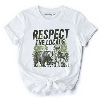 Respect the Locals Wild Animal T-Shirt, Vintage Camping Nature Tee