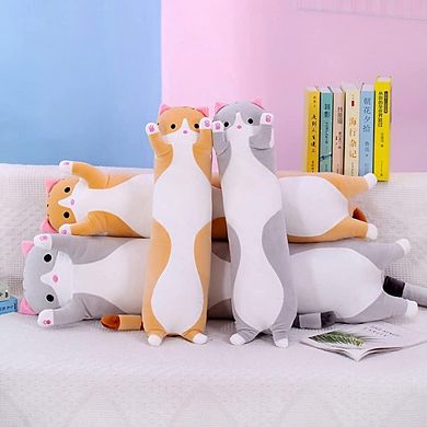 4-Piece Long Cat Plush Pillow